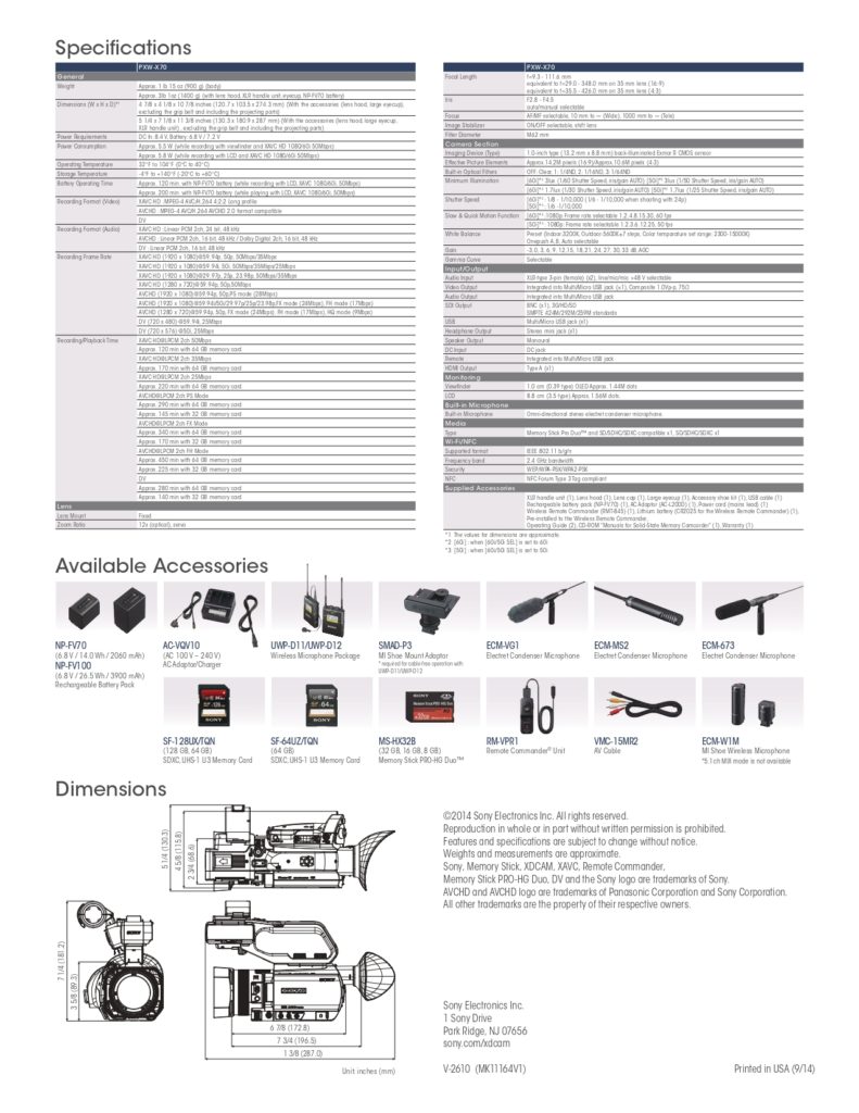 Sony pxw x70 user manual pdf